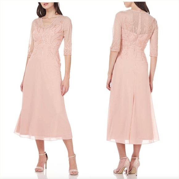 JS Collections Dresses & Skirts - JS COLLECTIONS VIOLET CHIFFON BEADED EVENING DRESS